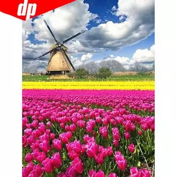 Алмазная вышивка Распродажа Цветок Полные круглые сверла Алмазная мозаика Пейзаж 5d Алмазная картина 20X30