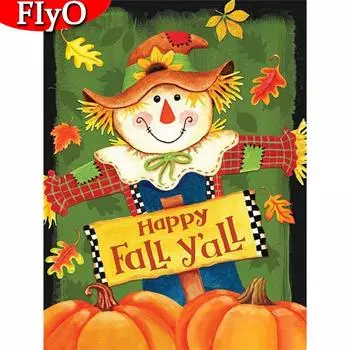 Алмазная вышивка Распродажа Осенняя мозаика Мультфильм 5D DIY Алмазная картина Хэллоуин Ремесленный Декор для дома Full Round (20X30CM)