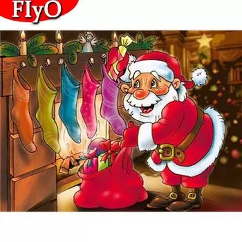 Алмазная вышивка Распродажа Санта-Клаус 5D DIY Алмазная картина Рождественская мозаика Мультфильм Ремесло Праздничный подарок Full Round (20X30CM)