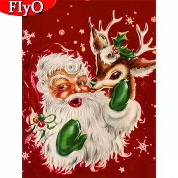 Алмазная вышивка Распродажа Санта-Клаус Рождественский подарок Алмазная картина 5D Мультфильм Мозаика Ручная работа Украшение дома Full Round (20X30CM)