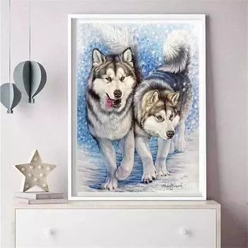 Алмазная вышивка Распродажа Волк Животное 5d Алмазная картина Полный круглый горный хрусталь Картина Ремесленный комплект 20X30CM