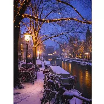 Алмазная вышивка Распродажа Зимняя Алмазная мозаика Снежный пейзаж Алмазная картина Вышивка крестом 20X30CM