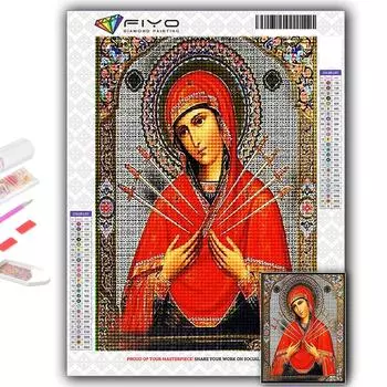 Алмазная вышивка Религия 5D DIY Алмазная картина Вышивка крестом Горный хрусталь Full Round 20X30CM