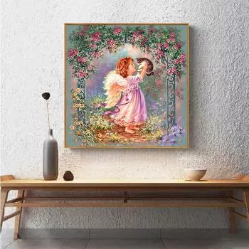 Алмазная вышивка Рождественский ангел кот 3D DIY алмазная живопись узор стразы Алмазная мозаика рукоделие 30X30CM