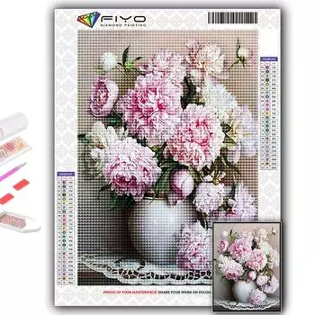Алмазная вышивка Розовые розы 5D DIY Алмазная картина Вышивка крестом Горный хрусталь Full Round 20X30CM