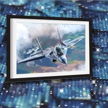 Алмазная вышивка Самолет Реактивный истребитель Фотографии стразов Алмазная мозаика Алмазная живопись 20X30CM