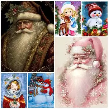 Алмазная вышивка Санта-Клауса, серия, алмазная роспись, полная квадратная/круглая фигура 5DDIY, новое поступление, украшение из алмазной мозаики Full Round 20x30CM