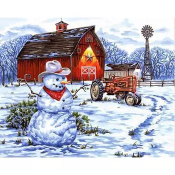 Алмазная вышивка Заснеженная земля и снеговик Алмазная картина Алмазы Полный Кристалл Вышивка крестом 20X30CM