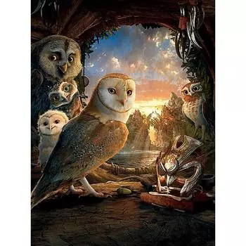 Алмазная вышивка Сова Семья 5D DIY Алмазная картина Алмазная мозаика Картинки Домашний декор 20X30CM