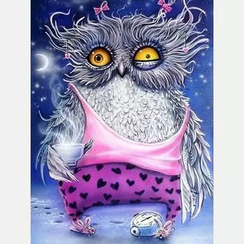 Алмазная вышивка Сумасшедшая сова 5D DIY Алмазная картина Алмазная мозаика Картинки Домашний декор 20X30CM