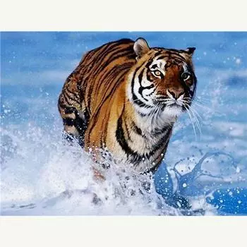 Алмазная вышивка Тигр в воде рукоделие вышивка крестиком Diy 5D алмазная живопись Алмазная мозаика Кристалл домашний декор подарки 20X30CM
