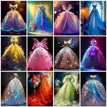 Алмазная вышивка юбка одежда картина стразы мозаика принцесса полный квадрат круглая картина цветок ребенок подарок Full Round 20X30CM