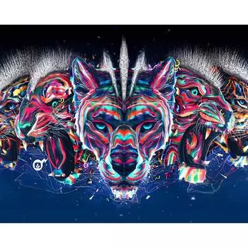 Алмазная вышивка узор вышивка крестом Рок Тигр Алмазная картина DIY Мозаика Домашний декор 20X30CM