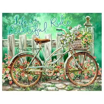 Алмазная вышивка Весенний пейзаж Алмазная картина Велосипедная мозаика со стразами Картина Домашний декор 20X30CM