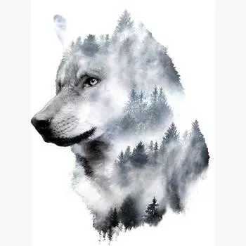 Алмазная вышивка волк распродажа картины стразы полный квадратный волк алмазная живопись животные Алмазная мозаика детский подарок Full Round 20x25CM