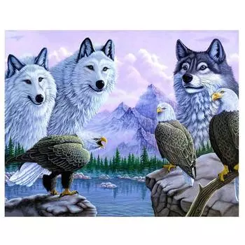 Алмазная вышивка волк серии полная алмазная мозаика смола дрель горный хрусталь рукоделие декор для спальни 20X30CM