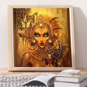 Алмазная вышивка Womem 5D Diy Круглая алмазная картина Бабочка Эльф Изображение 30x30CM