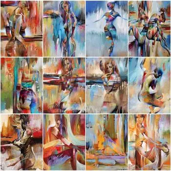 Алмазная вышивка женские наборы мозаики 5D DIY алмазная живопись абстрактная полная круглая дрель вышивка крестом ручной работы для взрослых Full Round 20x30CM