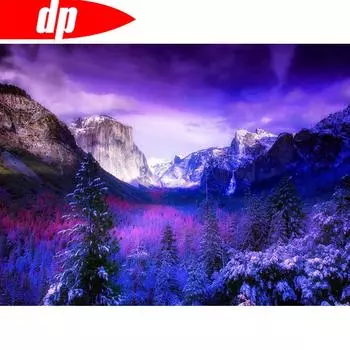 Алмазная вышивка Живописная алмазная картина с круглыми камнями Природа DIY Картины из стразов 20X30CM