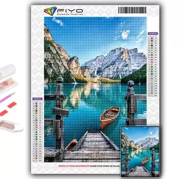 Алмазная вышивка Живописный водопад 5D DIY Алмазная картина Вышивка крестом Горный хрусталь Full Round 20X30CM