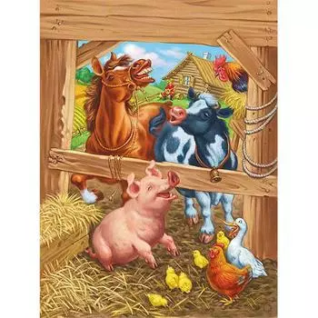 Алмазная вышивка животное 5D DIY алмазная живопись вышивка крестом свинья скот лошадь картина домашний декор 20X30CM