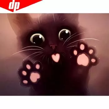 Алмазная вышивка животное Алмазная картина кошка изображение горный хрусталь 20X30CM