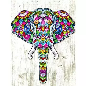 Алмазная вышивка Животное слон Алмазная картина Полная круглая картина Декор из стразов 20X30CM