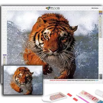 Алмазная вышивка животное тигр 5D DIY Алмазная картина вышивка крестом горный хрусталь Full Round 20X30CM