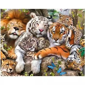 Алмазная вышивка, животное, тигр, алмазная живопись, пейзаж, картина из горного хрусталя, Алмазная мозаика, ремесла Full Round 30x40cm