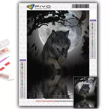 Алмазная вышивка животное волк 5D DIY Алмазная картина вышивка крестом горный хрусталь Full Round 20X30CM