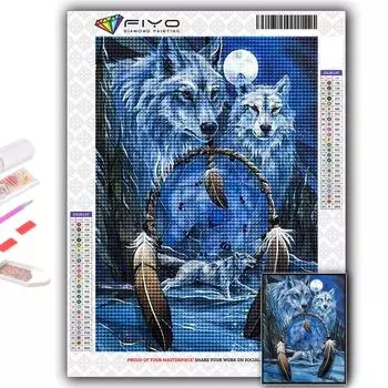 Алмазная вышивка животное волк 5D DIY Алмазная картина вышивка крестом горный хрусталь Full Round 20X30CM