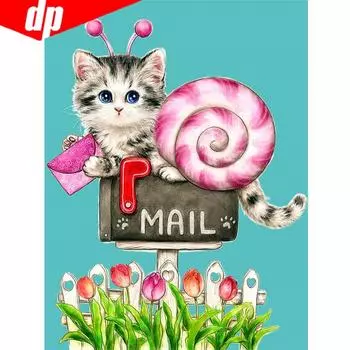 Алмазная вышивка Животные Хобби И Рукоделие Алмазная Живопись Кошка Украшение Дома 20X30