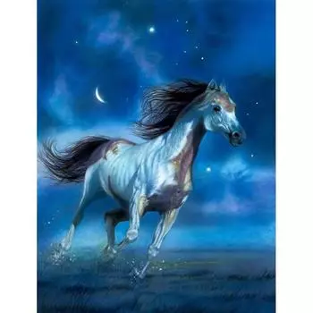Алмазная вышивка Животные Мозаика Картина Скачущая лошадь 5D DIY Алмазная картина Полная квадратная дрель Украшение дома Full Round 20X30CM