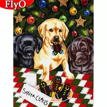 Алмазная вышивка животных вышивка крестиком Новое поступление 5D DIY алмазная живопись собака искусство горный хрусталь Рождественское украшение Full Round (20X30CM)