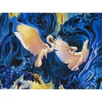 Алмазная вышивка Журавль Животное Ручная Алмазная Картина Мозаика Вышивка Крестом Украшение Дома 20X30CM
