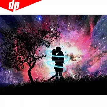 Алмазная вышивка Звездное небо Полный круглый пейзаж Алмазная картина 20X30CM