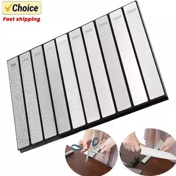 Алмазная заточная пластина, алмазный точильный камень, точилка для ножей Ruixin, зернистый точильный камень с нескользящей основой N120