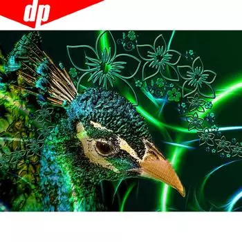 Алмазная картина 5D DIY Алмазная вышивка Павлин Вышивка крестом Смола Животные Стразы 20X30CM