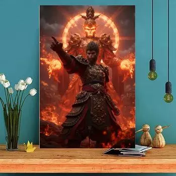 Алмазная живопись 5D DIY Черный миф Укун Популярная игра Алмазная мозаика вышивка Китайская мифология Персонаж вышивка крестом Full Round 20x30CM