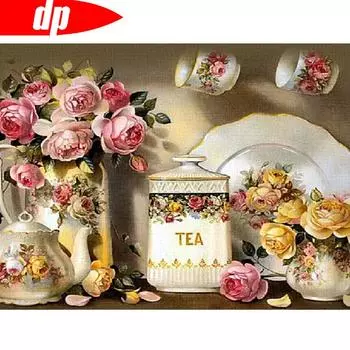 Алмазная картина 5D DIY Цветок Стразы Алмазная вышивка крестом 20X30CM