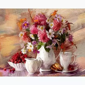 Алмазная живопись Алмазная вышивка Полный пакет 3D DIY Kit Алмазная мозаика Цветок Декоративная Алмазная мозаика со стразами 20X30CM
