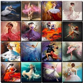 Алмазная живопись Балетная Девушка 5D DIY Алмазная Вышивка Мозаика Художественные Фигурки Полный Круглый Горный Хрусталь Фотографии Украшения Дома Подарок Full Round 20x30CM