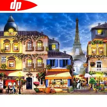 Алмазная картина Город Стразы Алмазная вышивка Распродажа Вышивка крестом 20X30CM