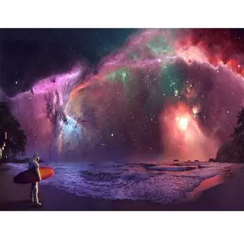 Алмазная картина Изысканная вышивка мозаики Звездное небо Картина Домашний декор Ручная вышивка 20X30CM