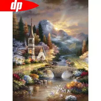 Алмазная картина Круглая дрель Живописная алмазная вышивка Полный комплект Домашние картины по номерам Домашний декор 20X30CM