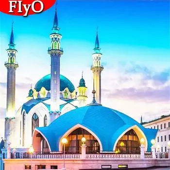 Алмазная живопись Мечеть Полный квадратный круглый Рукоделие Алмазная вышивка Распродажа Пейзаж Церковь Картина со стразами Домашний декор Full Round 30x30CM