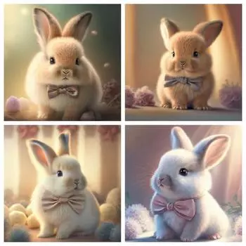 Алмазная живопись мозаика кролик фантазия коллекция вышивка крестом животное полный квадрат/круглый домашний декор Full Round 20x20CM
