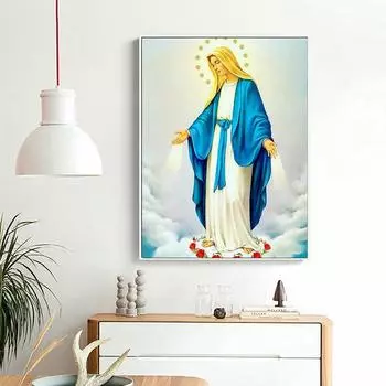 Алмазная живопись, наборы для вышивки крестом, Алмазная мозаика, портрет Марии, Алмазная вышивка, украшение для дома, сделай сам 20X30CM