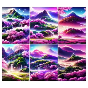 Алмазная живопись, новая коллекция 2024 года, романтический природный пейзаж, сделай сам, полный квадрат, круглая дрель, стразы, вышивка, пейзаж, мозаика, наборы для вышивки крестом Square drill 30x40cm
