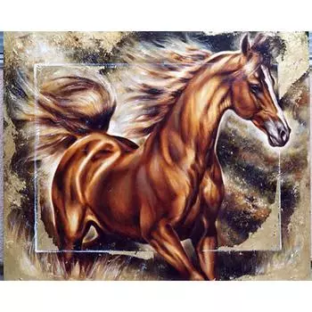 алмазная живопись огонь лошадь картинки вышивка крестом 20X30CM